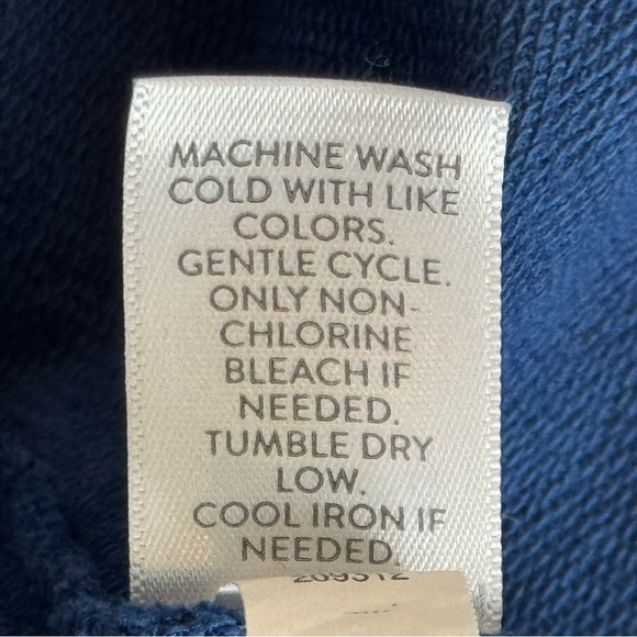 Women’s J. Jill French Terry Embroidered Hooded Tunic Blue Top: Size M Petite - Picture 7 of 8